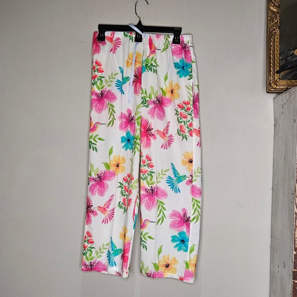 The Cats Pajamas Floral Hummingbird Set Women's Size S Sleepwear - Picture 4 of 15